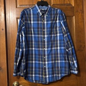 Chaps Blue and Yellow Plaid Shirt